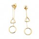 10KY Geometric Diamond Drop Earrings .03tw