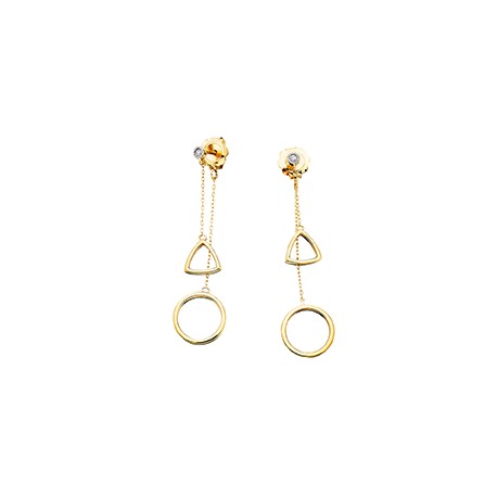 E6 10KY GEOMETRIC DROP EARRINGS .03TW