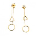 10KY Geometric Diamond Drop Earrings .03tw