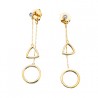 10KY Geometric Diamond Drop Earrings .03tw