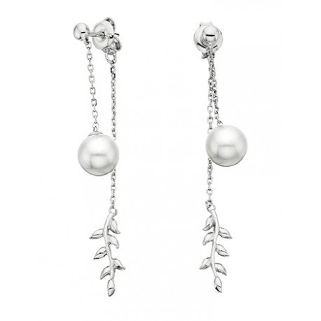 E67 SS PRL DROP EARRINGS