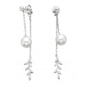 R75 STERLING SILVER PEARL DROP EARRINGS 