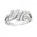 G24 14KW BAGUETTE DIAMOND BYPASS RING .79TW 