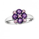 G77 SS AMETH&PINK SPINEL RING AVAL SIZE 6-9