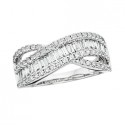 G32 14KW BAGUETTE DIAMOND WAVE RING 1.05 TOTAL WEIGHT