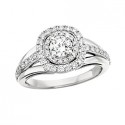 G41 1KW HALO ENGAGEMENT RING .60TW+40CTR 
