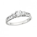 G45 14KW 3STONE PLUS ENGAGEMENT RING .70TW 