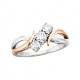G53 14WP 3 STONE ANGLE RING 1/2TW REG $2100