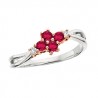K10 ruby and diamond ring. 14Kt white shank, 14Kt rose gold setting.