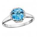 K24  blue topaz and 16 simulated diamonds